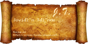 Jovián Tünde névjegykártya